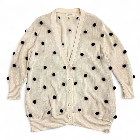 The Great The Bobble Cardigan Cream Black Pom Pom Knit Siz 1/ Small Longline - Picture 14 of 16